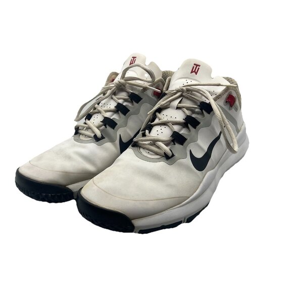 Nike Tiger Woods TW13 Men\'s 11.5 Golf Shoes 2012 White Red Rare 532622-100 main image 12